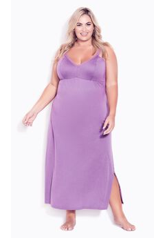 Lace Trim Maxi Sleep Dress