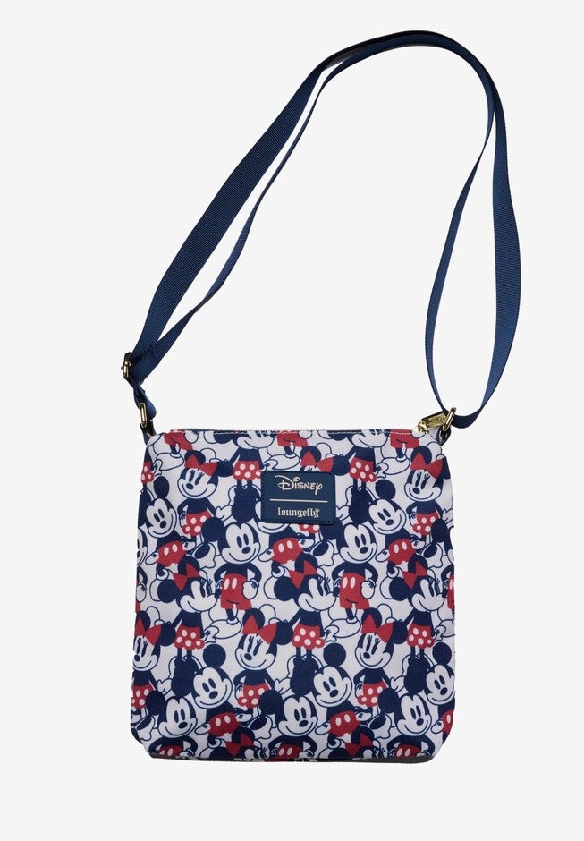 Loungefly x Disney Mickey & Minnie Mouse Passport Crossbody Bag All-Over Print, BEIGE, alternate image number 3
