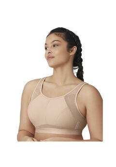 Full Figure Plus Size No-Sweat Mesh Sports Bra Wirefree 1068