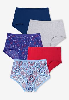 Full Coverage Stretch Cotton Brief 5 Pack