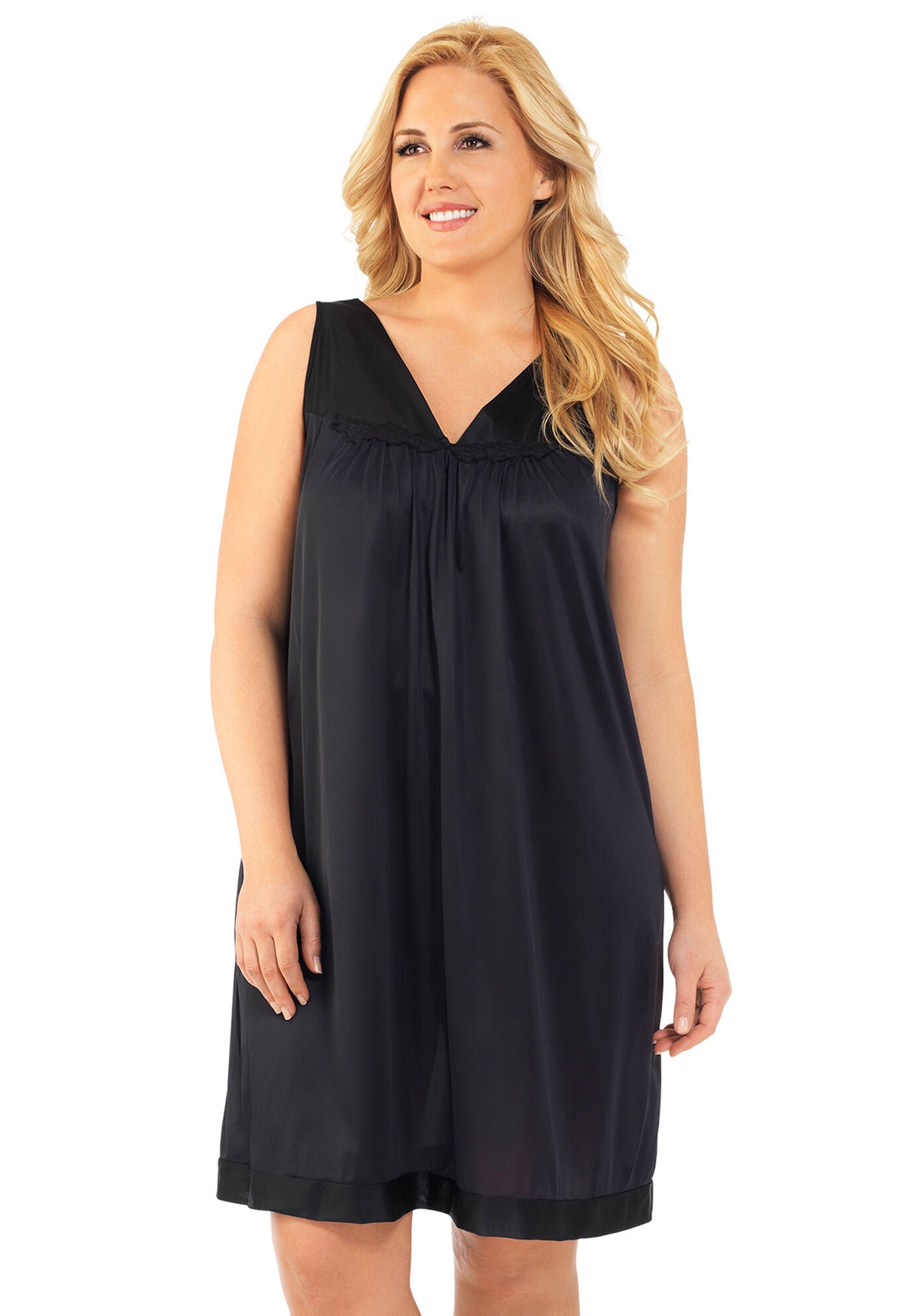 Exquisite Form&reg;&nbsp;Sleeveless Short Sleep Gown, MIDNIGHT BLACK, hi-res image number 0