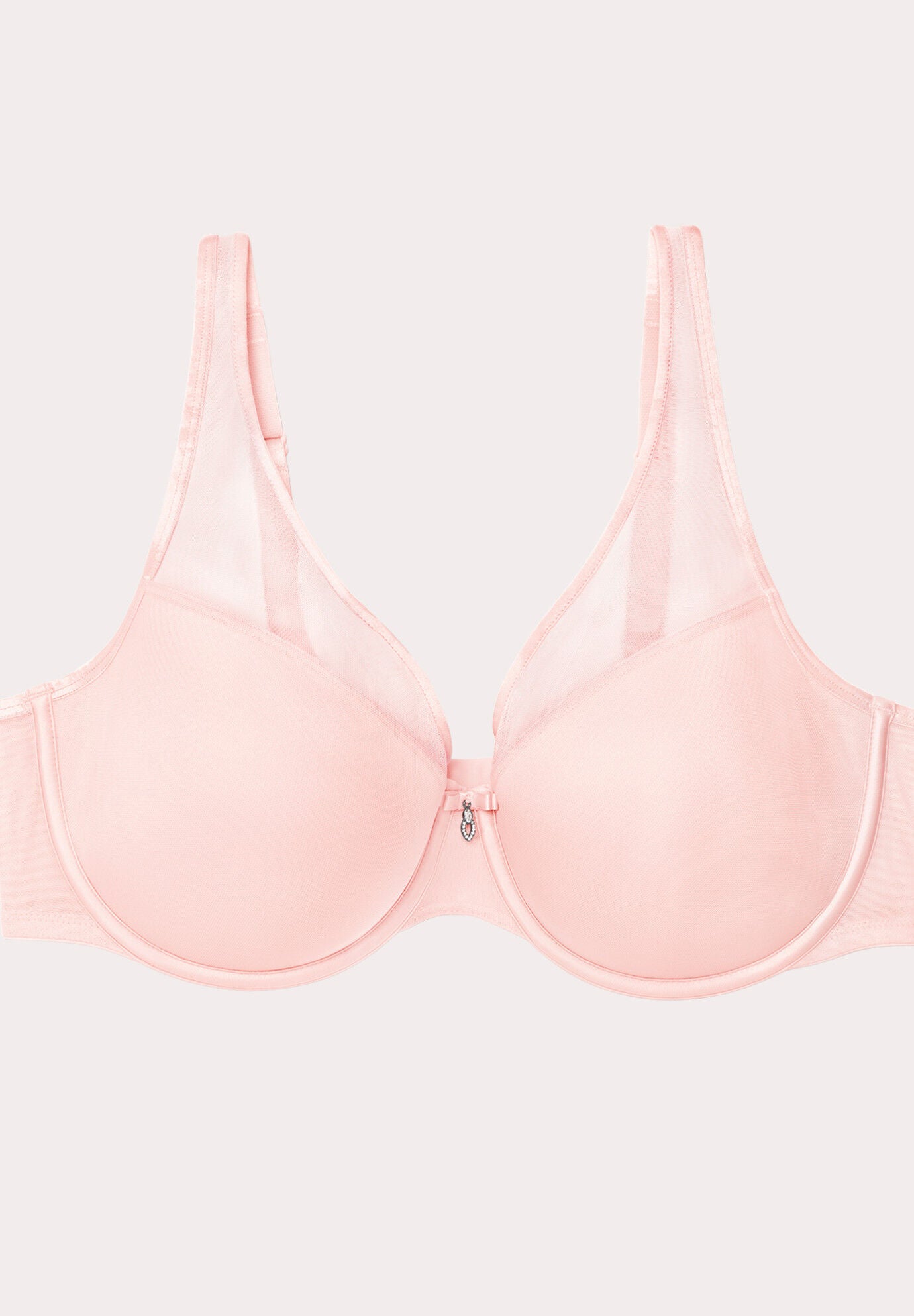 Sheer Mesh Plunge T-shirt Bra, BLUSHING ROSE, alternate image number 3