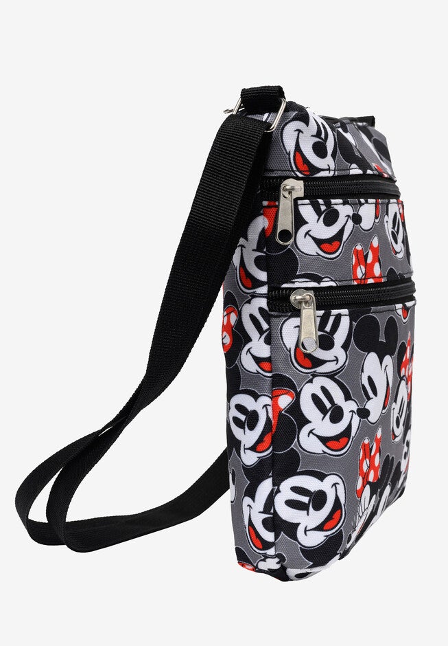 Mickey & Minnie Mouse Faces Smiles Passport Bag Travel Crossbody Purse, , alternate image number 4