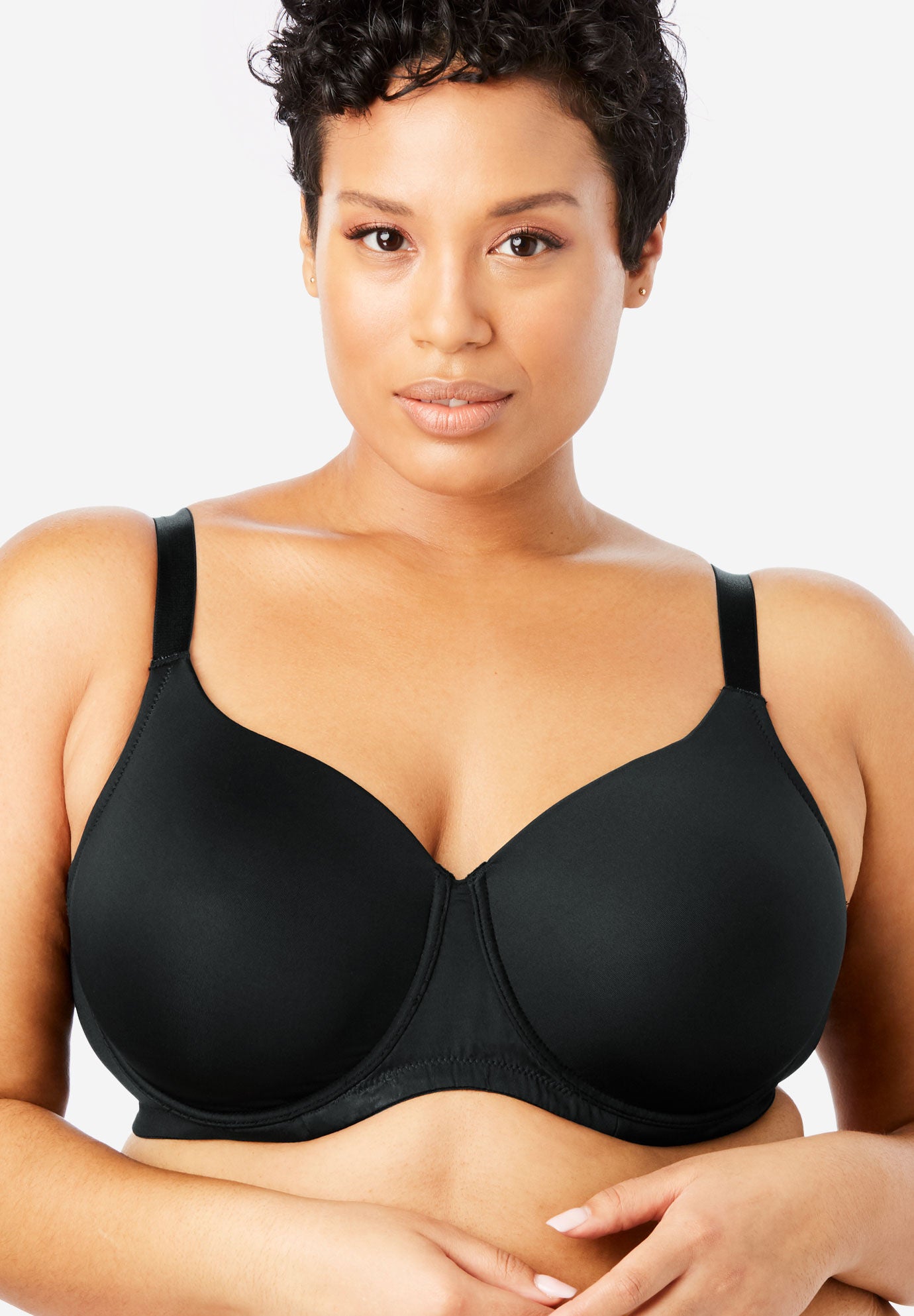 D1-3 /"Comfort Choice/" Cotton Wire-Free Non-padded Front-Closure Bras Plus Size