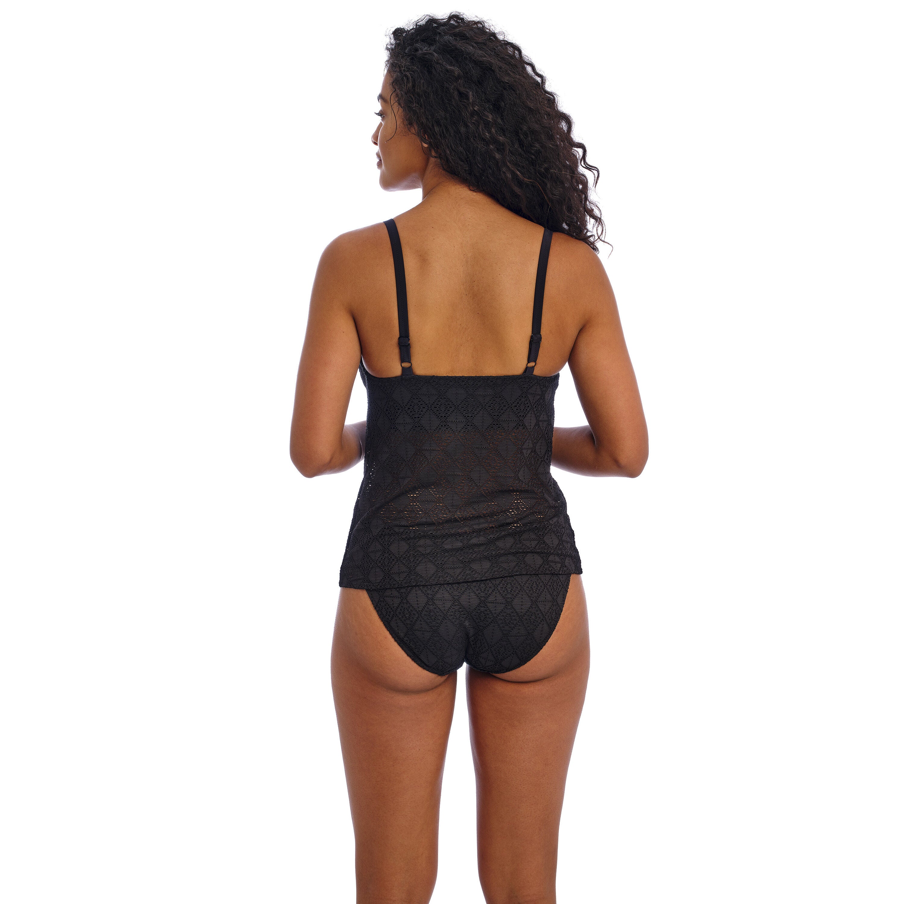 Nomad Nights Underwire Plunge Tankini Top, BLACK, on-hover image number 1