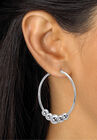 4-Piece Beaded Earrings and Bracelet Set in Silvertone, , alternate image number null