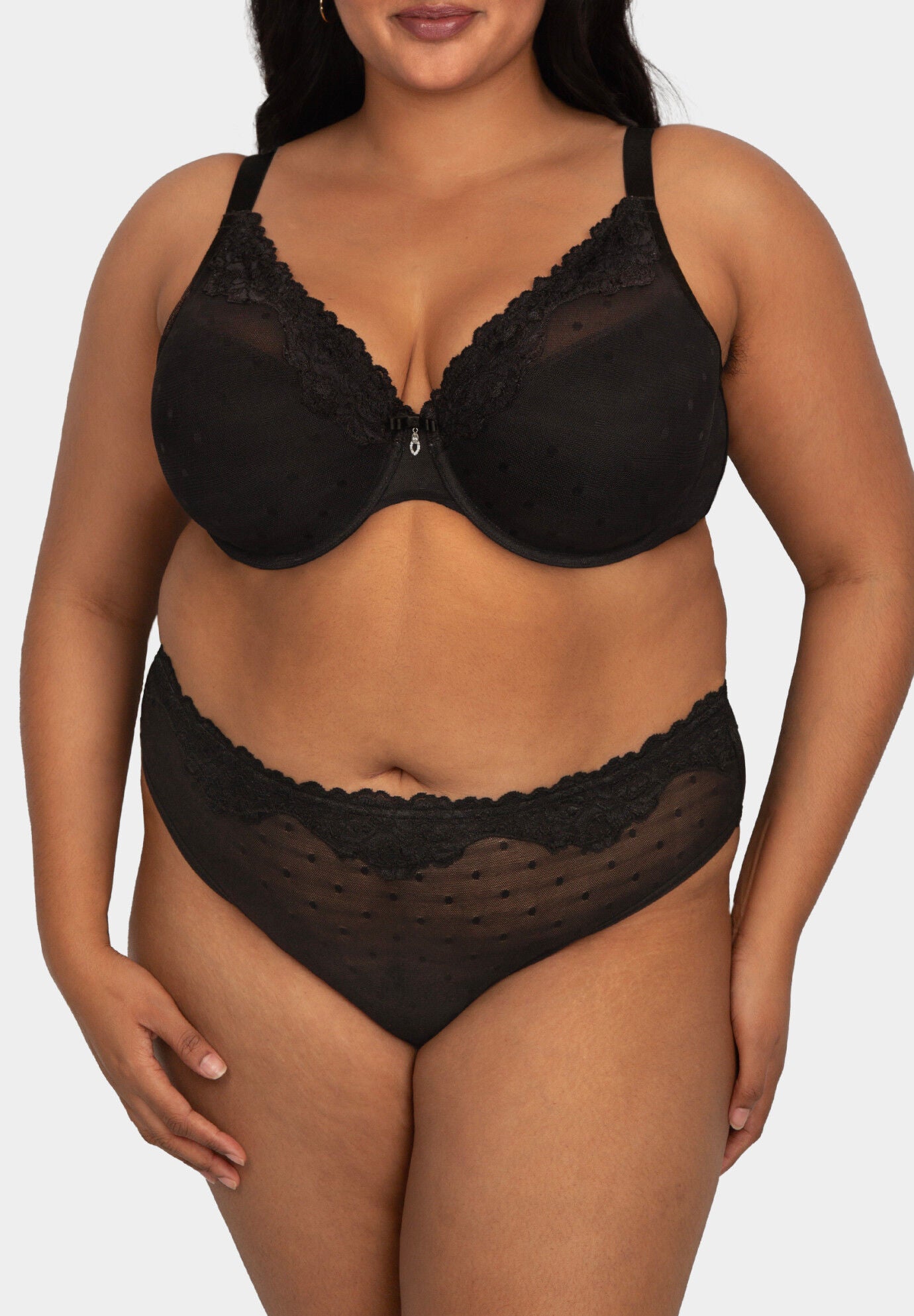 Sheer Whisper Plunge T-shirt Bra, ONYX, alternate image number 2