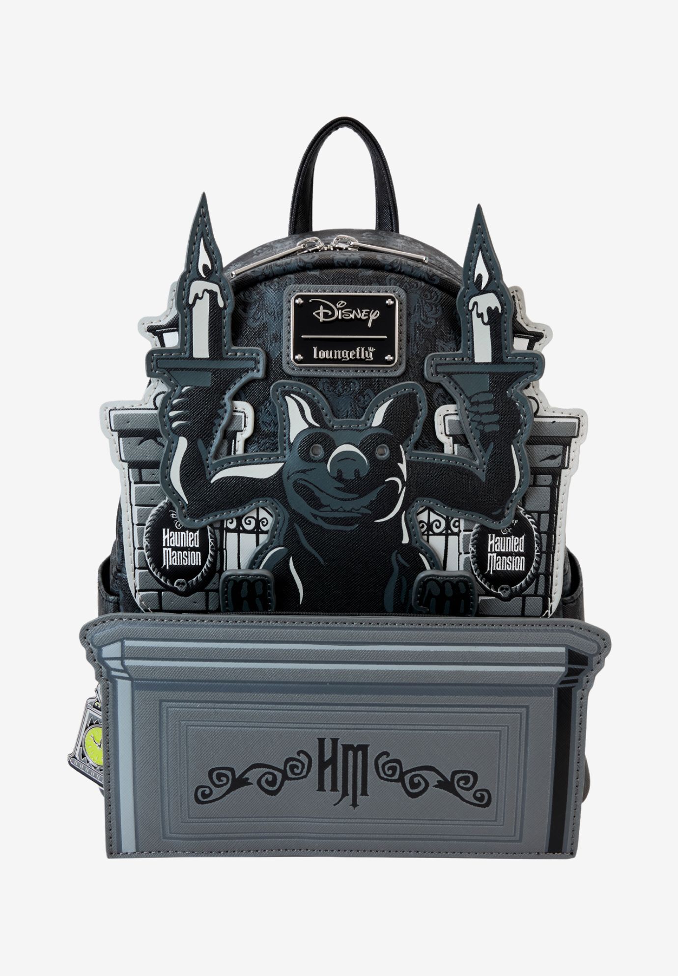 Loungefly x Disney Haunted Mansion Gargoyle Wallpaper Mini Backpack, BLACK, hi-res image number 0