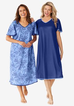 2-Pack Short Silky Gown