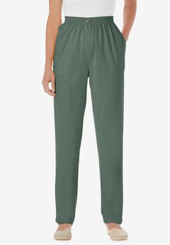 7-Day Straight-Leg Elastic-Waist Cotton Denim Pant