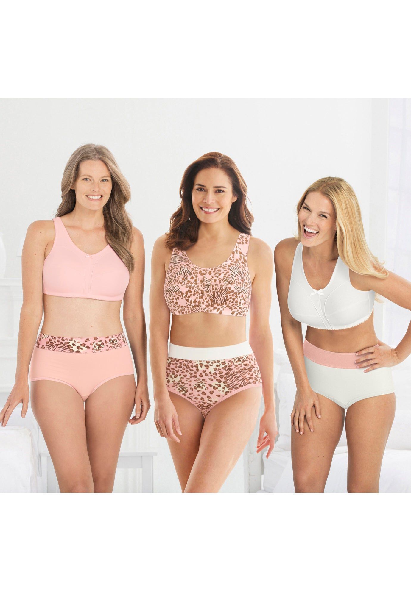 3-Pack Wireless Light Support Cotton Bra
