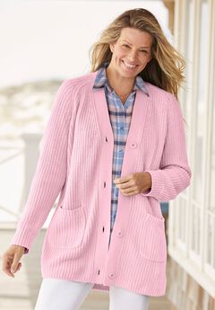 Plus Size Pink Cardigan