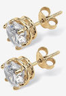 Cubic Zirconia Stud Earrings in Gold over Sterling Silver, , on-hover image number null