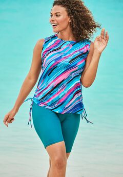 Chlorine Resistant Swim Tank Coverup with Side Ties