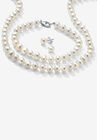 Silver Necklace, Bracelet and Earring Set Cultured Freshwater Pearl, SILVER, hi-res image number null