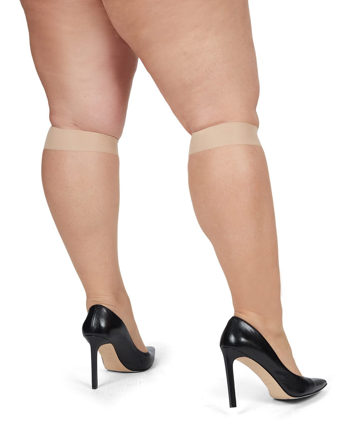 Women's 2 Pair Pack Silky Sheer Curvy Knee Highs, CITY BEIGE, alternate image number 2