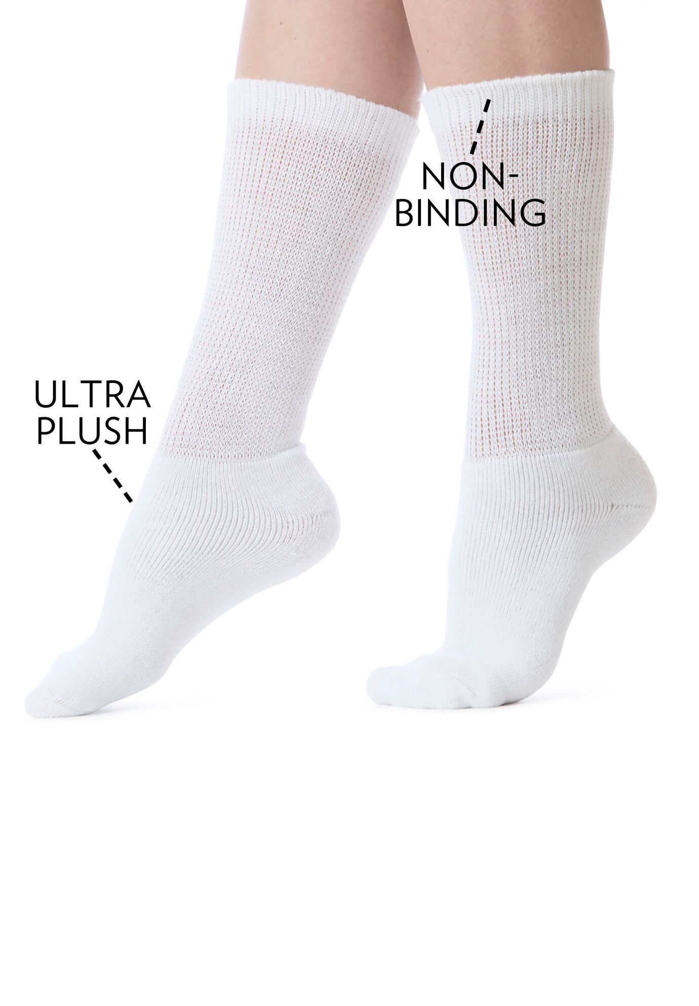 Diabetic Ultra Plush Crew Socks 3-Pack, , on-hover image number 1