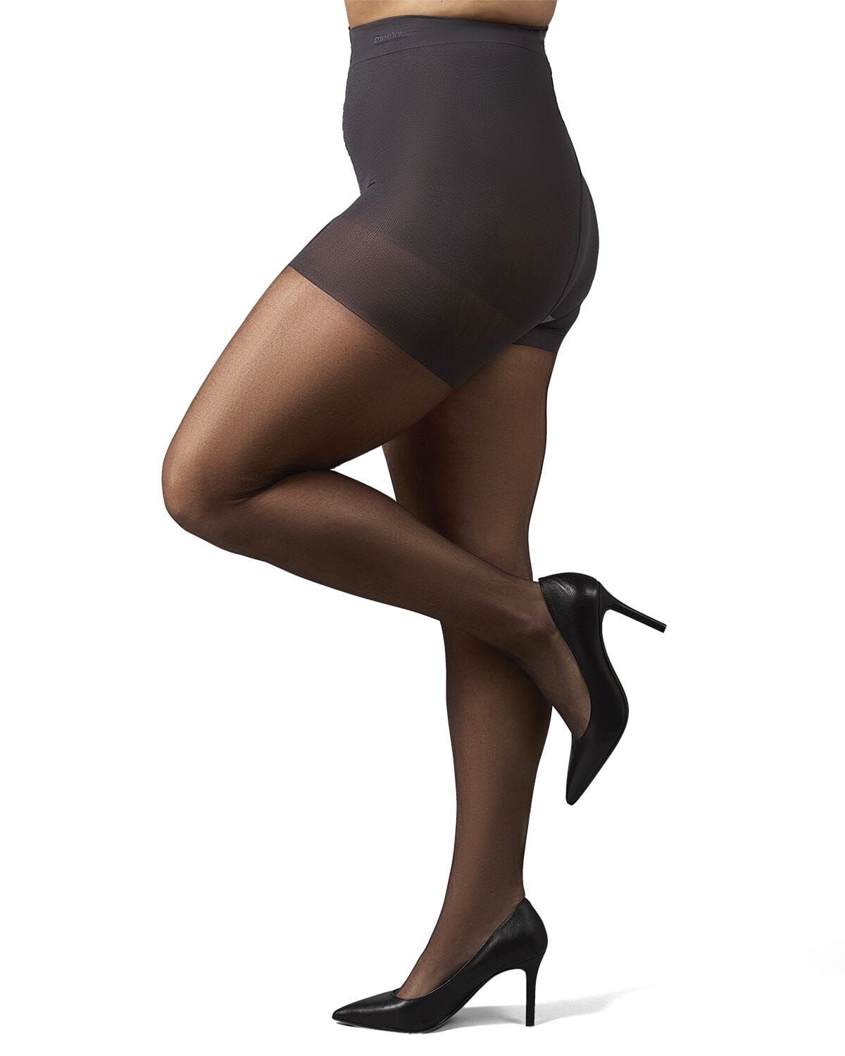 Plus Size Curvy Ultra Sheer Control Top Pantyhose, OFF BLACK, hi-res image number 0