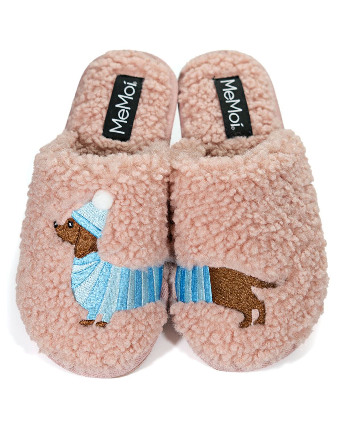 Womens Doggone Silly Hard Bottom Plush Slippers, BLUSH, hi-res image number 0