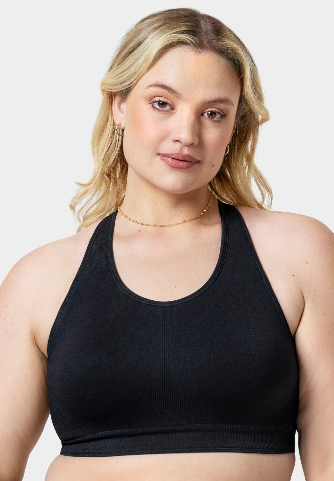 Smooth Seamless Support Wireless Bra, BLACK HUE, alternate image number 2