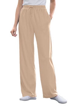 Sport Knit Straight-Leg Pull-On Pants