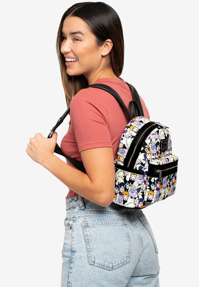 Loungefly x Disney Villains Mini Backpack Handbag All-Over Print Cruella De Vil, , alternate image number 4