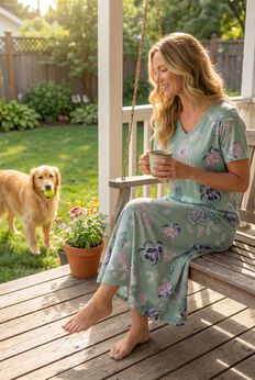 V-Neck Short Sleeve Maxi Lounger
