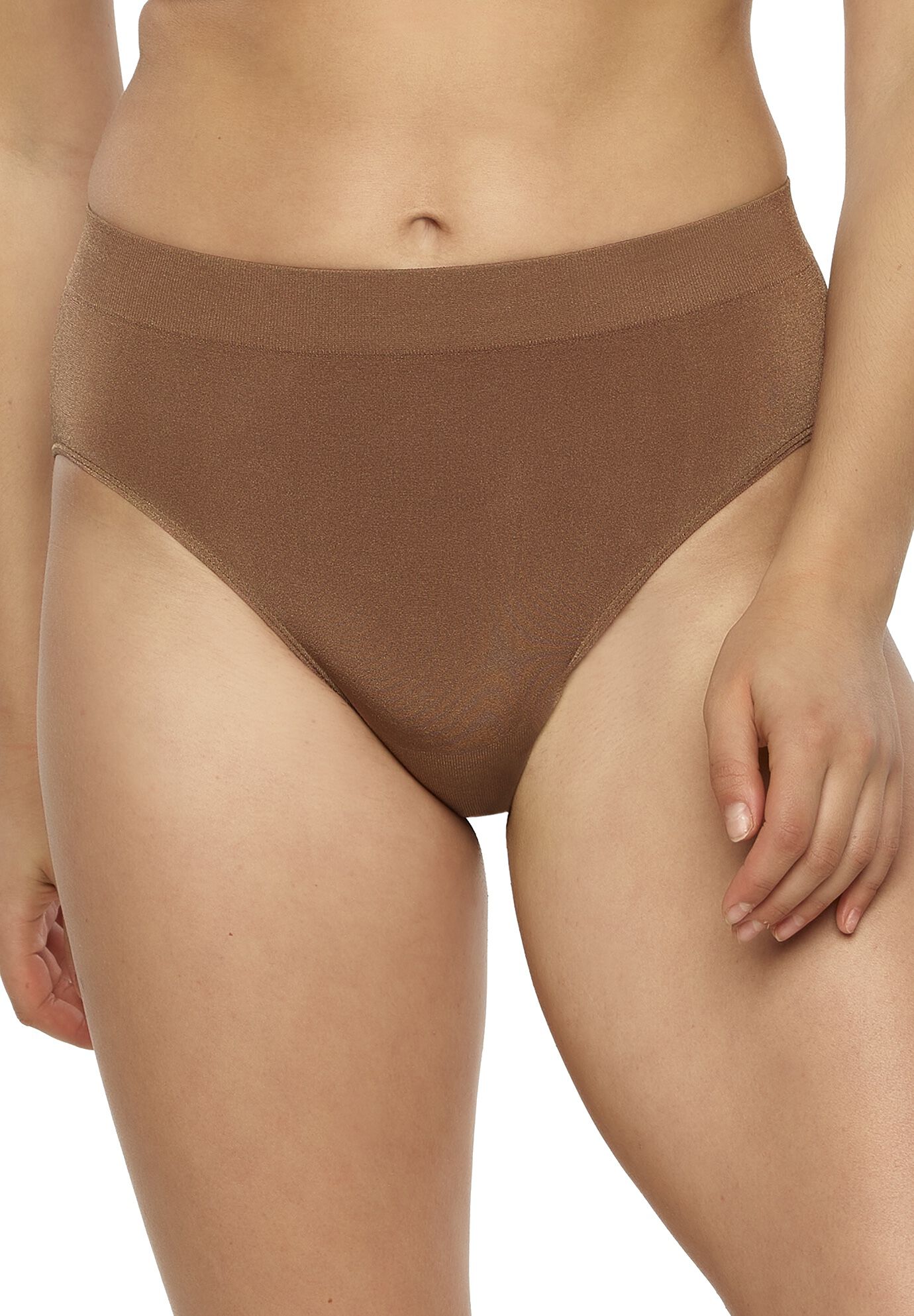 Body Smooth Hi Cut Seamless Brief Panty, HAZELNUT, hi-res image number 0