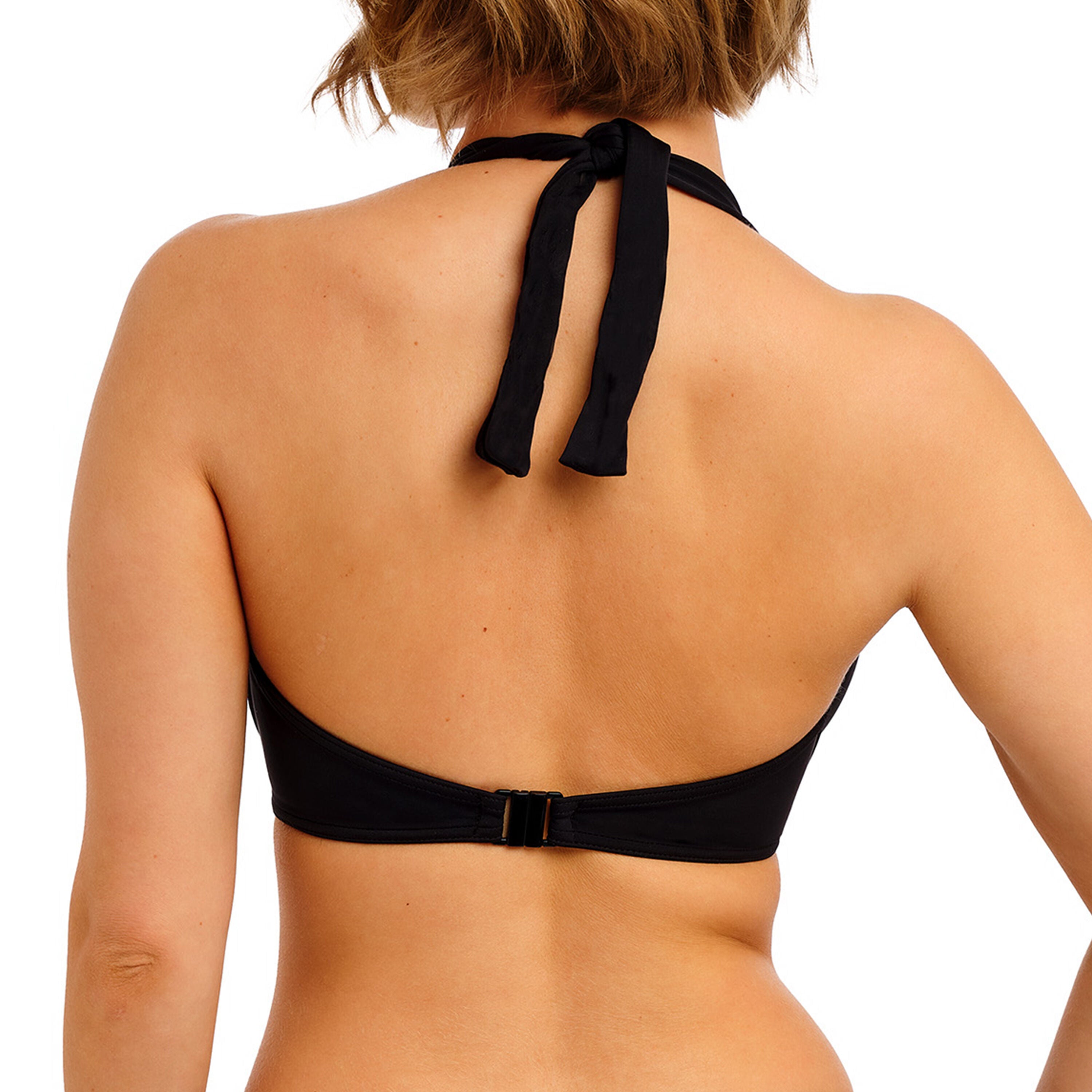 Jewel Cove Underwire Halter Bikini Top, PLAIN BLACK, on-hover image number 1