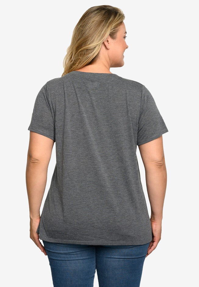 Beatles Come Together V-Neck T-Shirt Band Tee Heather Charcoal, , alternate image number 3