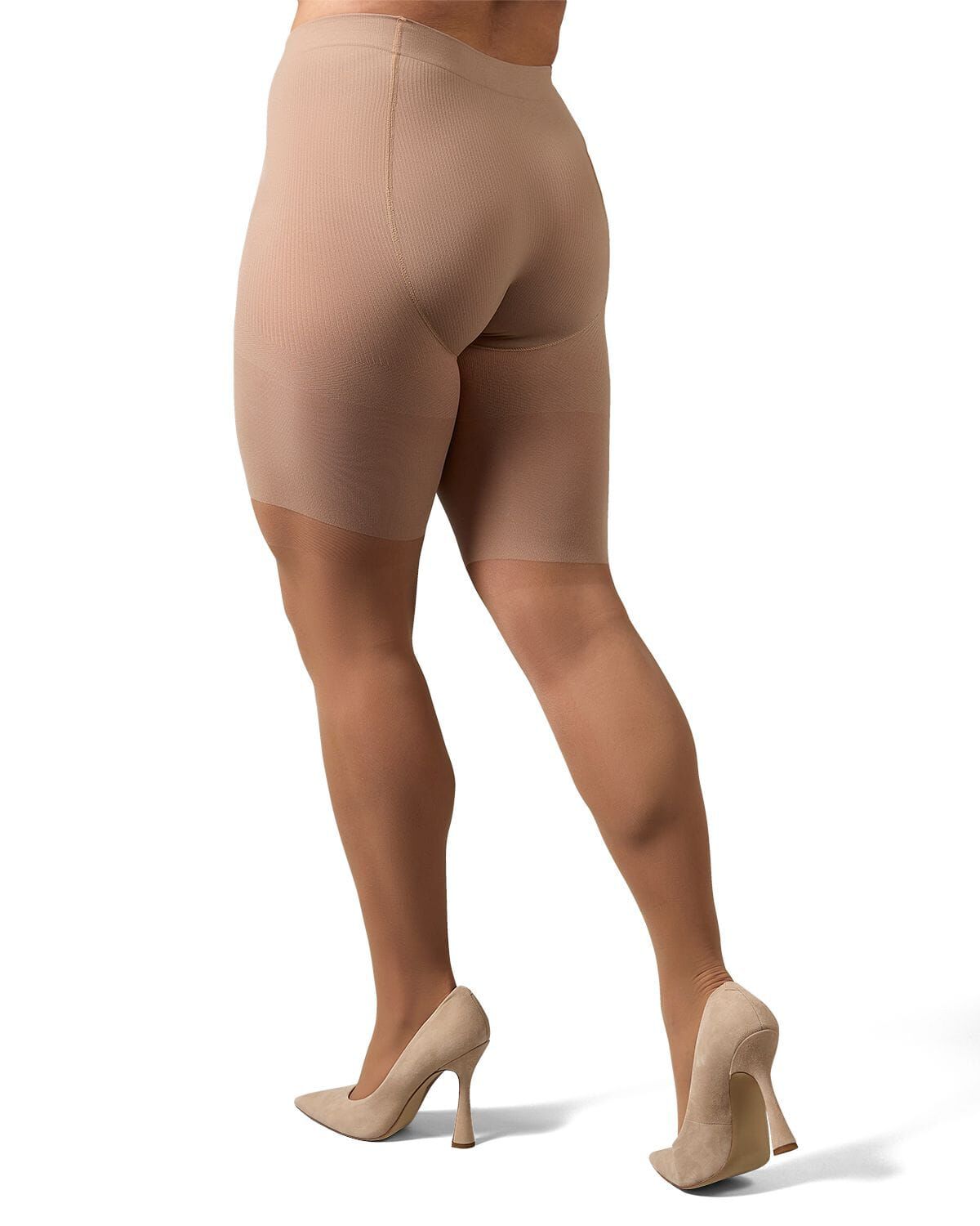 Women's Half & Half Light Support Leg Nylon Pantyhose, NUDE, alternate image number 4