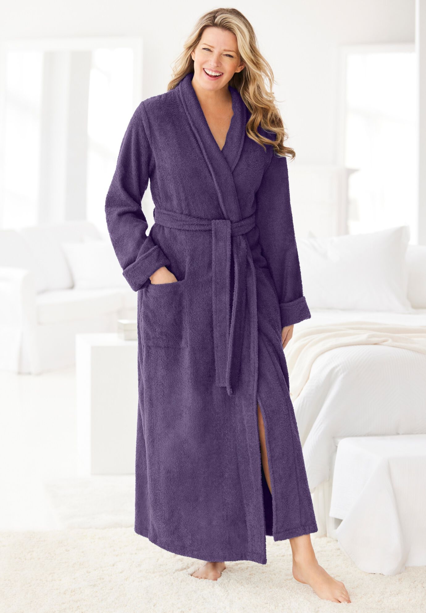 Long Terry Robe, , alternate image number 3