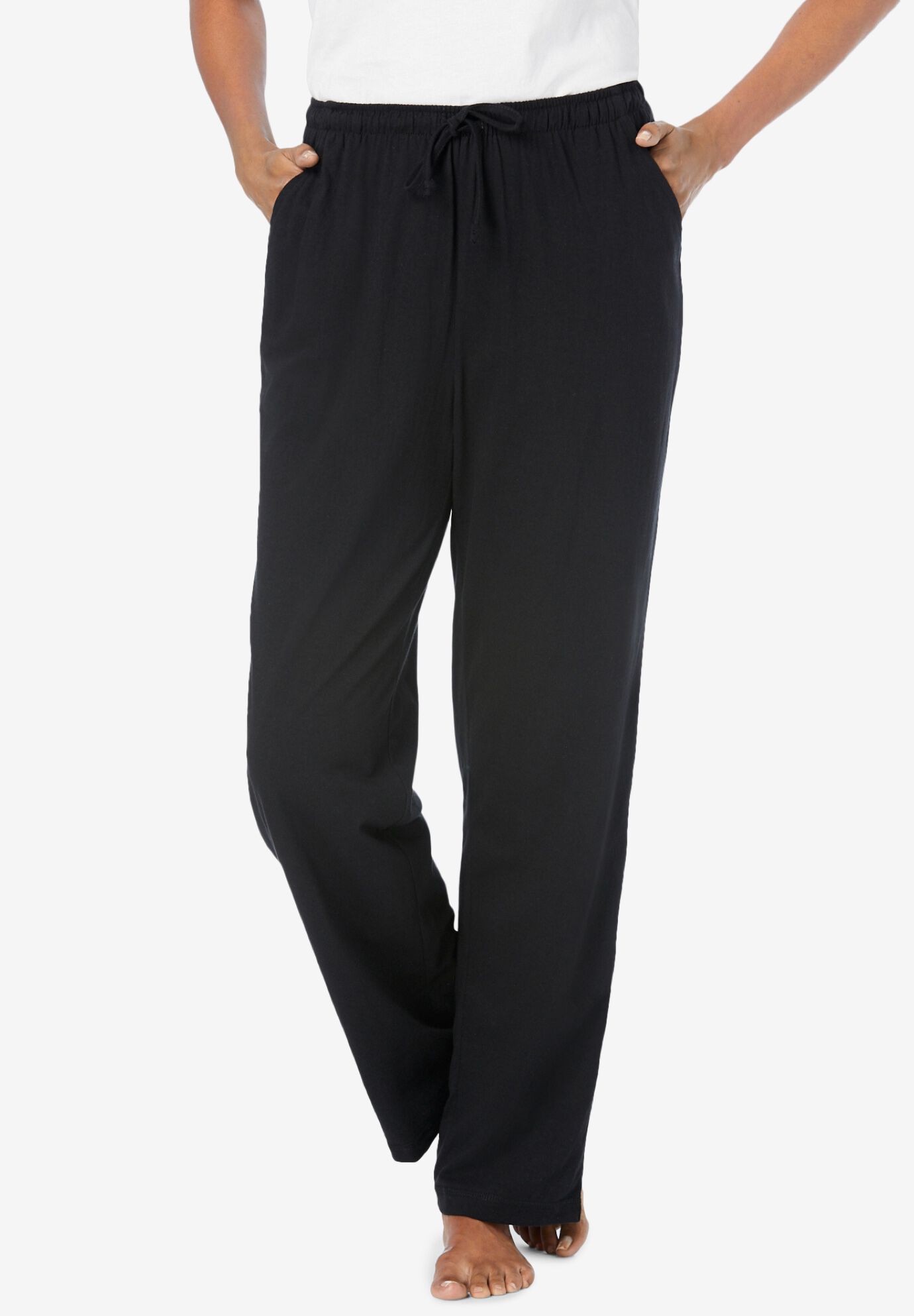 Fashionable Knit Sleep Pant, Black Roaman's