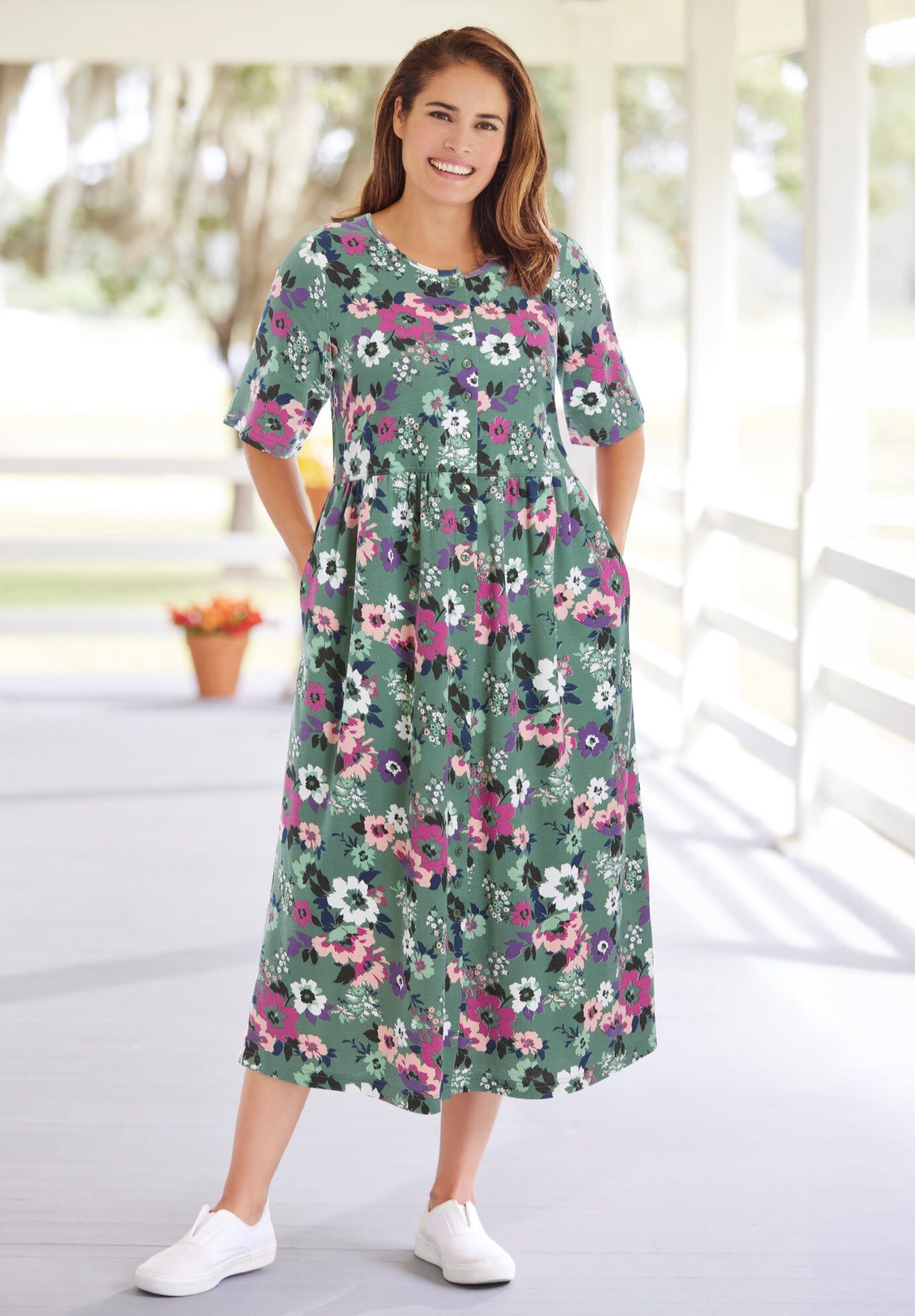 Button-Front Essential Dress