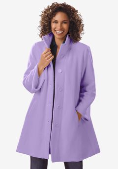 Fleece Swing Funnel-Neck Coat