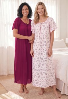 2-Pack Long Silky Gown