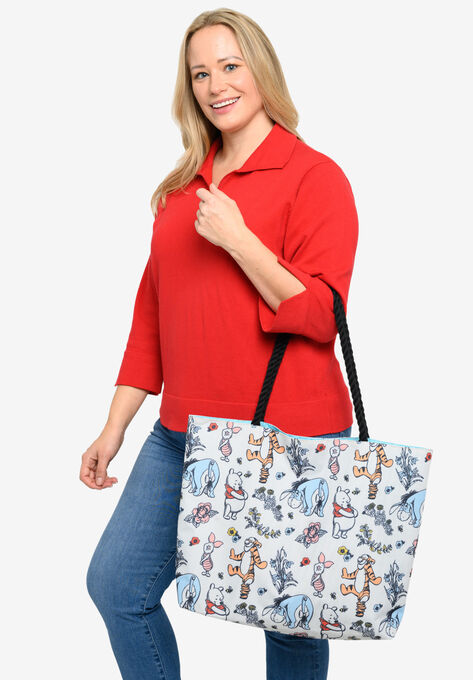 Winnie The Pooh Rope Tote Bag All-Over Print Carry-On Travel Eeyore Piglet Tote Bag, , alternate image number null