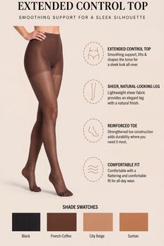 Silky Toes Control Top Ultra Soft Sheer 2-Pack Tights