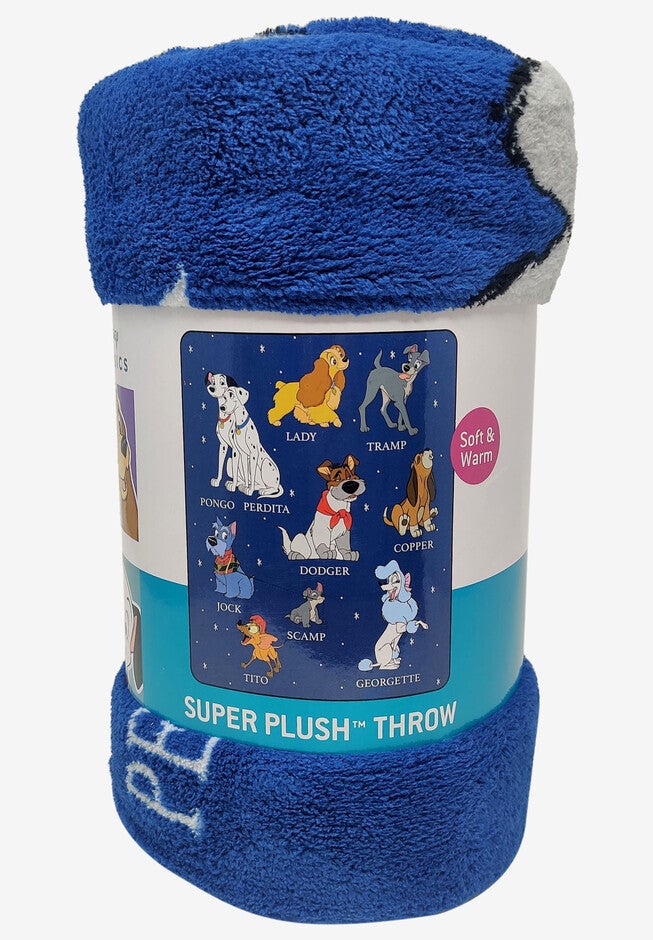 Disney Dogs Throw Blanket 46 inches x 60 inches Plush Lady & The Tramp Jock Dodger Copper, , alternate image number null