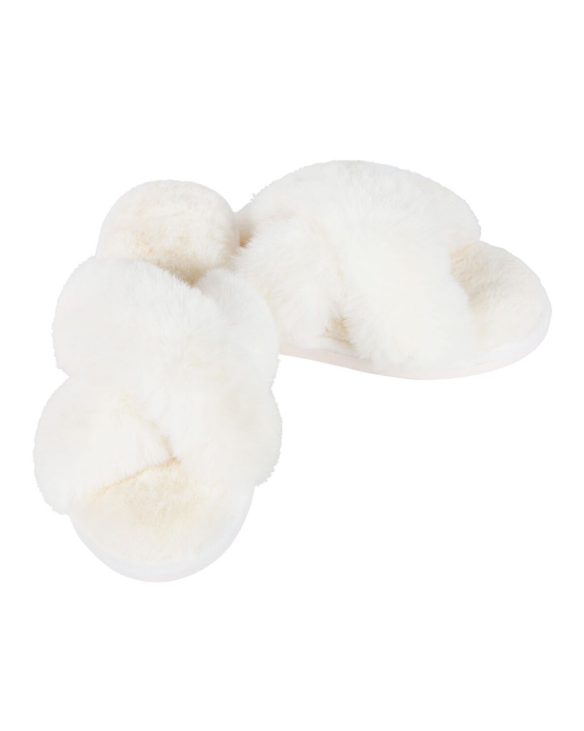 Women's Beverly Faux Fur Memory Foam Plush Slipper, IVORY, hi-res image number 0