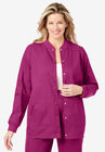 Snap Front Scrub Jacket, RASPBERRY, hi-res image number null