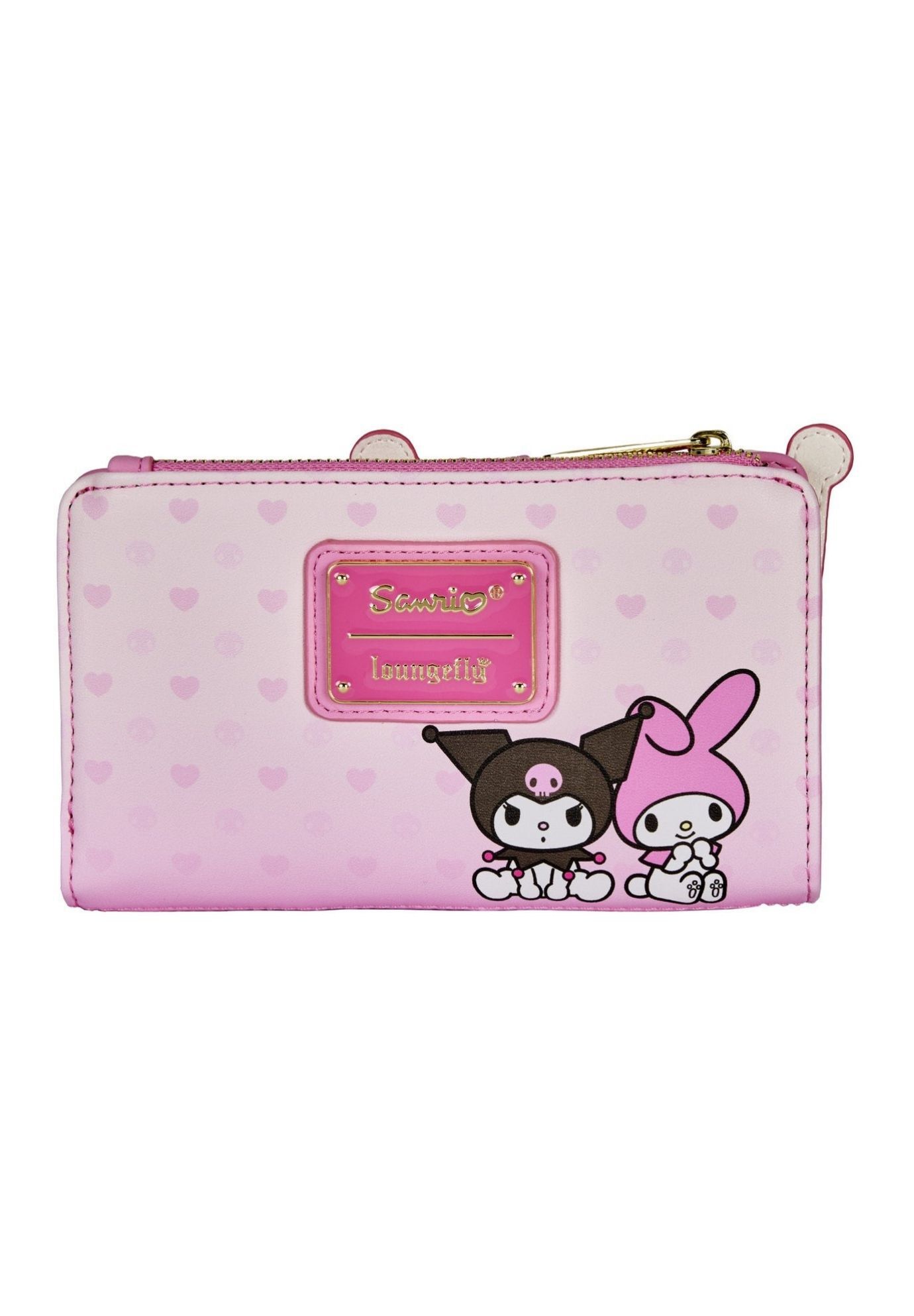 Loungefly x Sanrio Hello Kitty My Melody and Kuromi Snap Wallet, PINK, on-hover image number 1