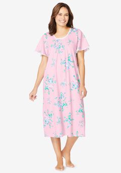 Short Pintuck Knit Gown