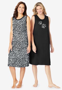 Plus Size Sleeveless Cotton Nightgowns