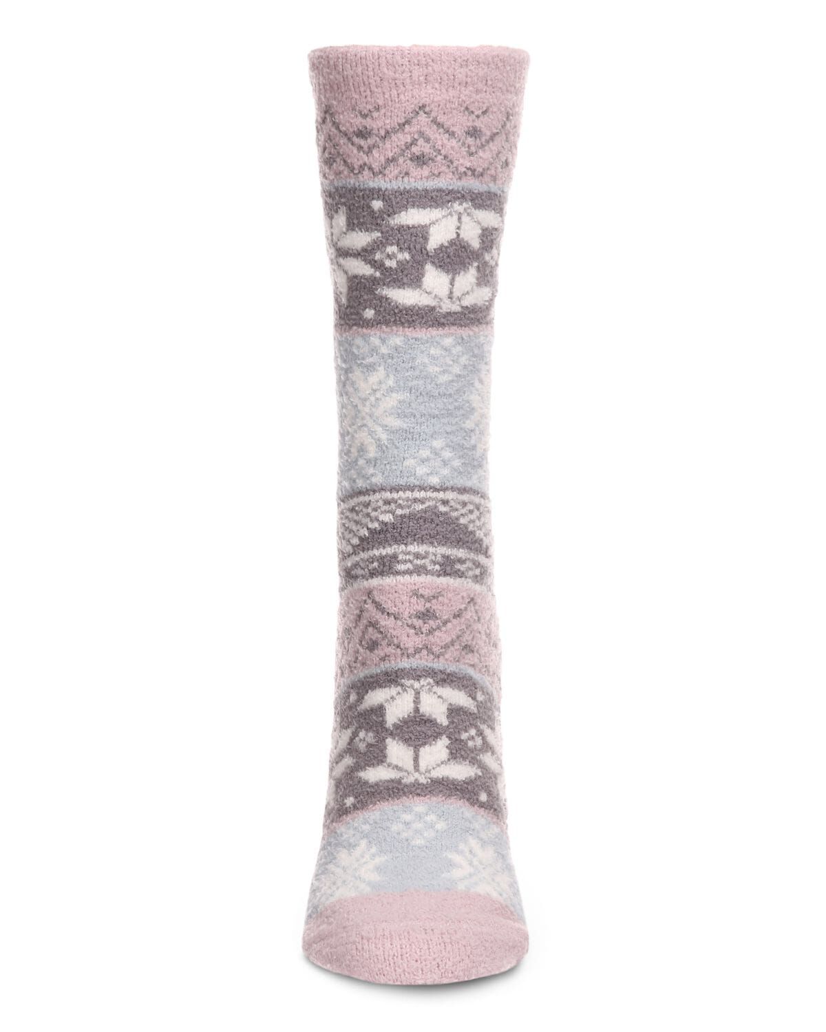 Women's Snowflake Fairisle Super Soft Cozy Crew Socks, VIOLET, alternate image number 1