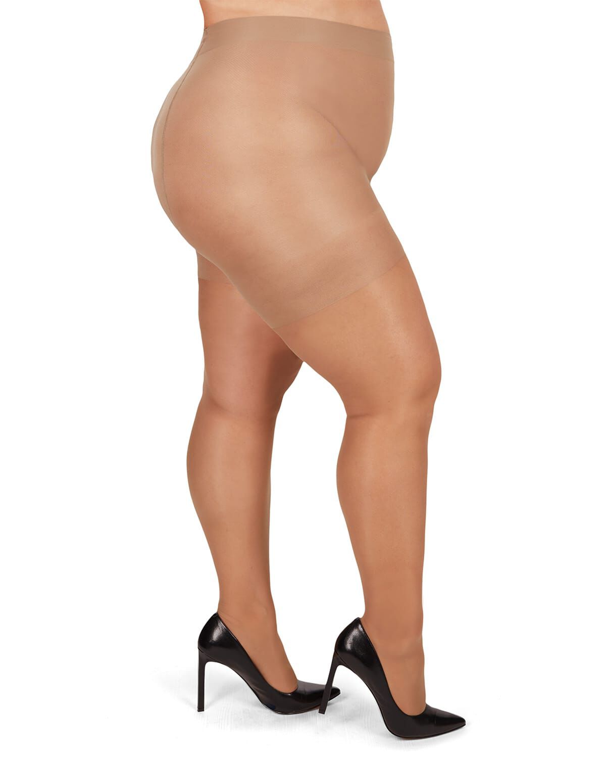 Energizing Plus Size Curvy Control Top Pantyhose, HONEY, hi-res image number 0