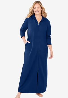Plus Size Zip Front Robes