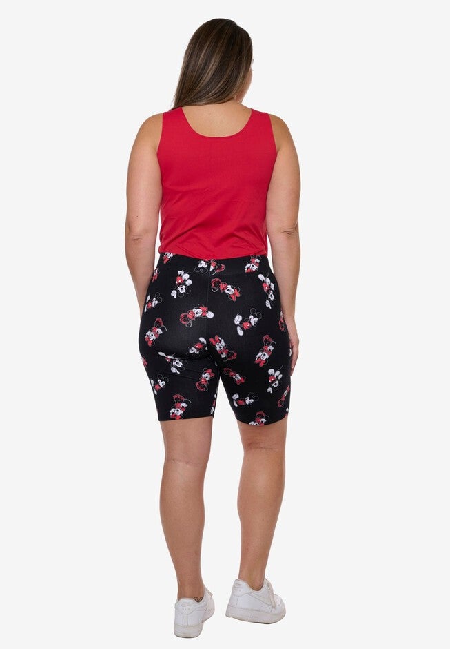 Women's Disney Mickey Mouse Bike Shorts Black All-Over Print, BLACK, alternate image number 3