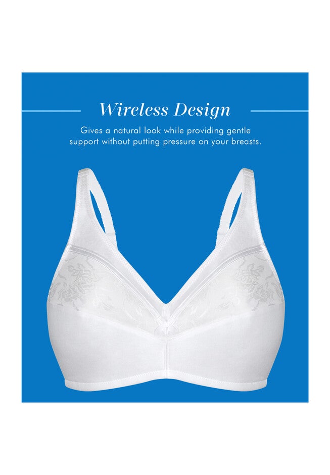 Bestform 5006233 Floral Trim Wireless Cotton Bra With Lightly-Lined Cups, , alternate image number 3