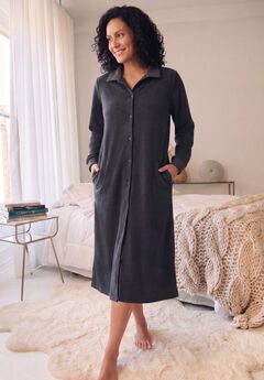 Only Necessities® Fleece Snap-Front Robe